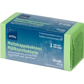 Rainbow Maitohappobakteeri omenanmakuinen purutabletti 50 tabl., 27,5 g