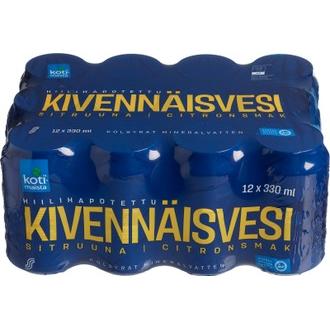 12 x Kotimaista Hiilihapotettu kivennäisvesi sitruuna 0,33l