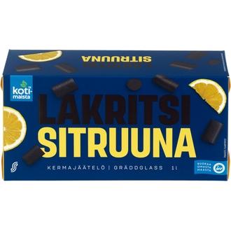 Kotimaista Kermajäätelö Kotipakkaus Sitruuna-Lakritsi 1L/522G
