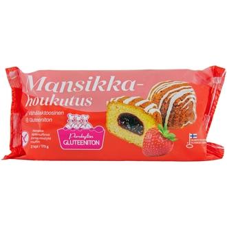 Porokylän Mansikkahoukutus 2 kpl / 170 g gluteeniton mansikkatäytemuffinssi