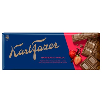 Karl Fazer mansikka ja vanilja suklaalevy 190g
