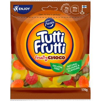 Fazer Tutti Frutti Fruity Choco karkkipussi 170g