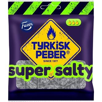 Fazer Tyrkisk Peber Super Salty salmiakkipussi 80g