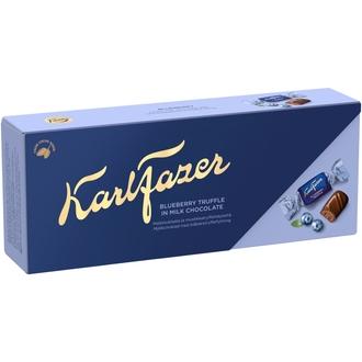 Karl Fazer mustikkatryffelitäytteisiä maitosuklaakonvehteja 250g