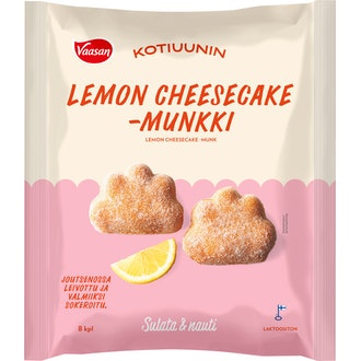 Vaasan Kotiuunin Lemon Cheesecake-Munkki, Sugared, 8X45g Pakaste