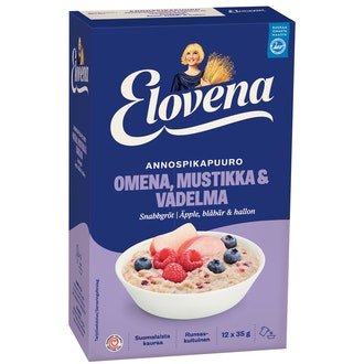 Elovena 420g omena-mustikka-vadelma annospikapuuro