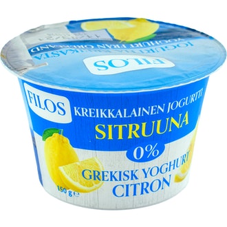 Filos kreikkal jogurtti 150g 0% sitruuna