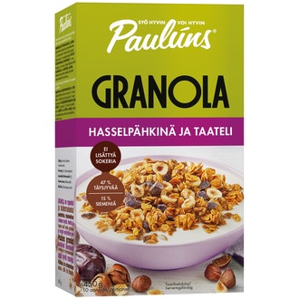 Paulúns hasselpähkinä ja taateli granola muromysli 450g