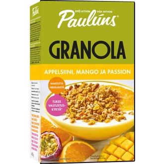 Paulúns appelsiini-mango-passiohedelmä granola muromysli 450g