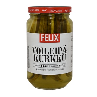 Felix voileipäkurkku pitkittäin viipaloituja kurkkuja mausteliemessä 460/230g