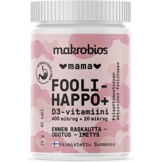 Makrobios Foolihappo +D3 60 Tablettia 21G