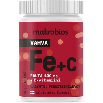 Makrobios Vahva Rauta 100Mg+ C Vitamiini 60 Tablettia 30G