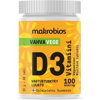 Makrobios Vahva Vege D3-Vitamiini 100Mcg 60 Tablettia 15G