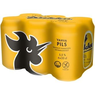 6 x Laitilan Kukko Vahva Pils 5,5 til-% 0,33L olut