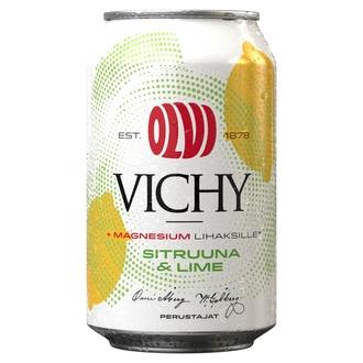 Olvi Vichy+Mg Sitruuna&Lime 0,33 L Tlk