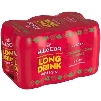 6xA. Le Coq GIN Strawberry-Lemon Long Drink 5,5 % 0,33 l tlk