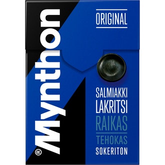 Mynthon Original Salmiakki-Lakritsi sokeriton kurkkupastilli 85g