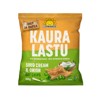 Linkosuo Ohut Kauralastu sour cream & onion 150 g