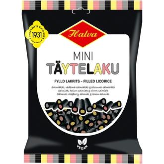Halva Mini Täytelaku salmiakki, vadelma-salmiakki & sitruuna-salmiakki 150 g