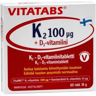 Vitatabs K2 100 + D3-Vitamiini 60 Tabl