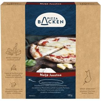 Pizza Backen Neljän Juuston 510g pakastepizza