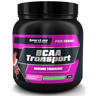 SportLife Nutrition BCAA Transport 300g vesimelooni vadelma Treenin aikana nautittava aminohappojuom