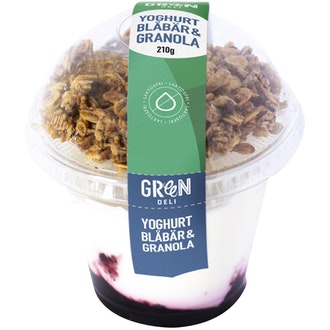Green Deli yoghurt granola mustikka 210g