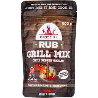 Poppamies Rub Grill Mix chili-pepper-garlic mausteseos 200g