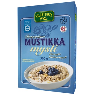 Viljatuote 500g mustikkamysli