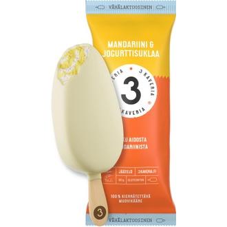 3 Kaverin Vähälaktoosinen jäätelöpuikko, Mandariini & Jogurttisuklaa 80g