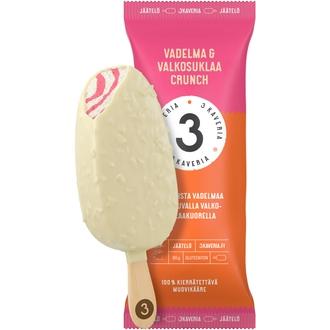 Kolmen Kaverin Jäätelö Vadelma & Valkosuklaa Crunch jäätelöpuikko 110ml/80g