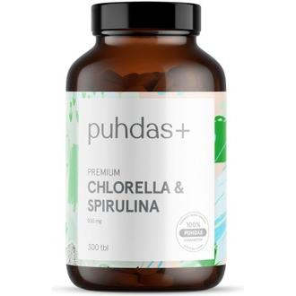 Puhdas+ Premium Chlorella & Spirulina 500 Mg 300 Tbl