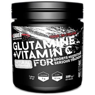 Leader Sports Nutrition 300g Glutamiini+Vitamiini C L-glutamiini-C-vitamiinijuomajauhe ravintolisä