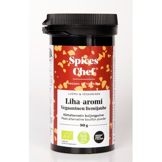Spices Chef Liha-aromi vegaaninen liemijauhe 90g luomu, BPA-vapaassa biomuovi maustepurkissa.