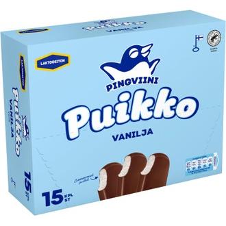 Pingviini Puikko laktoositon kermajäätelöpuikko monipakkaus Vanilja 15x32g