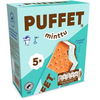 Puffet Minttu välipalajäätelö monipakkaus 5x62g/1,1dl