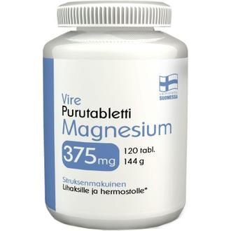 Vire Magnesiumvalmiste Magnesium 375 Mg Purutabletti 120 Tablettia / 144 G