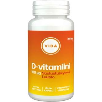 Vida D-Vitamiinivalmiste D-Vitamiini 100 Μg 200 Kapselia / 79 G