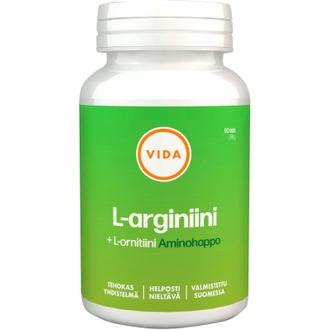Vida Ravintolisävalmiste L-Arnigiini Ja L-Ornitiini 90 Tablettia/ 68 G