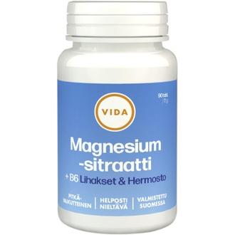 Vida Ravintolisävalmiste Magnesiumsitraatti + B6-Vitamiini 90 Kapselia / 50G