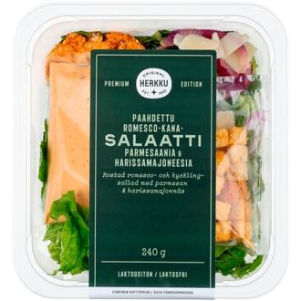 Herkku Paahdettu romesco-kanasalaatti, parmesaania & harissamajoneesia 240g