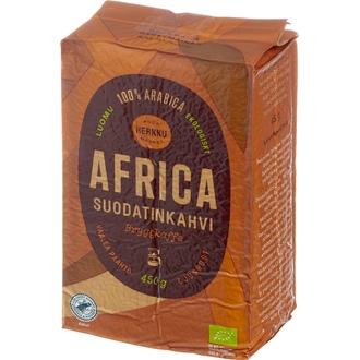 Herkku Luomu Africa Suodatinkahvi 450 g vaalea paahto