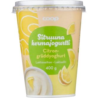 Coop sitruuna-kermajogurtti laktoositon 400 g