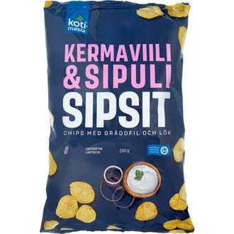 Kotimaista Kermaviili & sipuli sipsit 200g