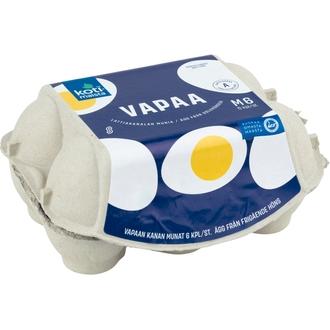 Kotimaista vapaan kanan munat M6 348 g