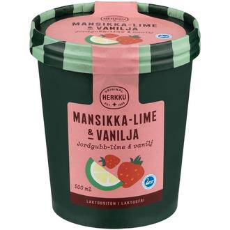 Herkku kermajäätelö mansikka-lime & vanilja 500ml