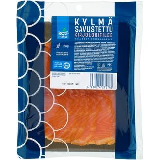 Kotimaista kylmäsavustettu kirjolohifilee viipaloitu 150 g