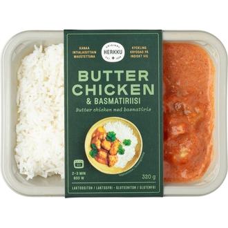 Herkku Butter chicken ja basmatiriisi