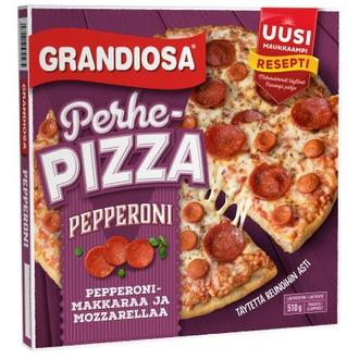 Grandiosa pepperoni perhepizza, pepperonimakkaraa ja juustoa 510g
