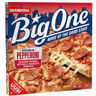 Grandiosa BigOne pan pizza double pepperoni, juustoa ja pepperonimakkaraa pakaste 590g